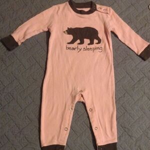 Hatley Pink and Brown Bear Bodysuit